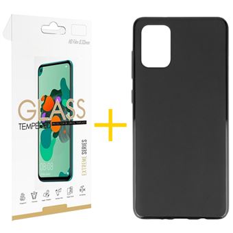 Conjunto skyhe 1 X Película de Vidro + Capa para Samsung A71 | Silicone Liso - Preto - 1