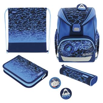 Conjunto de Mochilas Escolares Herlitz UltraLight Plus Blue Shark | Azul - 1