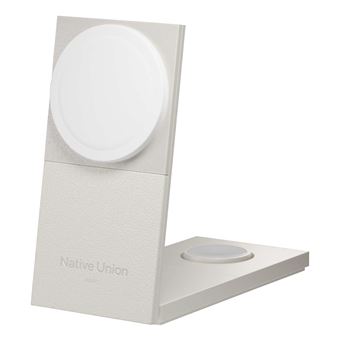 Carregador de Dispositivos Móveis Native Union Rise 3-In-1 Qi2 | Cinzento claro - 1