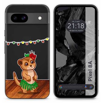 Capa de silicone TUMUNDOSMARTPHONE transparente para desenhos Meerkat de design Google Pixel 8a 5G - 1