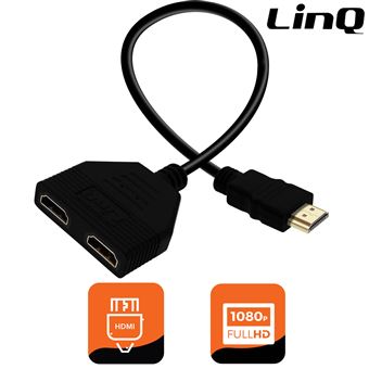 Hub LinQ HDMI Macho de Várias Portas para 2 Portas Fêmeas Full HD Preto - 1
