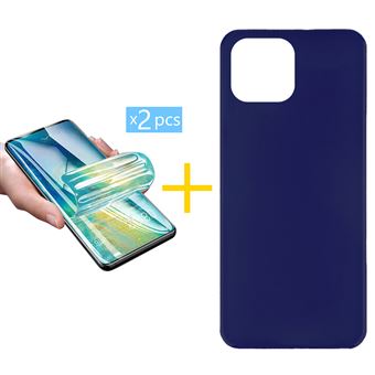 Pack 2 x Película de Hidrogel + Capa skyhe Apple iPhone 16 Pro Max Silicone Líquido | Azul Escuro - 1