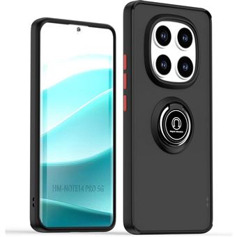 Capa fosca com borda Preta e anel giratório 360 Tumundosmartphone para Xiaomi Redmi Note 14 Pro 4G - 1