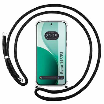 Capa Tumundosmartphone transparente para Oppo Reno 14 FS / 14FS 5G | Fio preto - 1