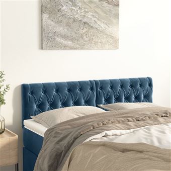 Cabeceira de Cama vidaXL |  2 Peças |  veludo 72x7x78/88 cm | azul-escuro - 1