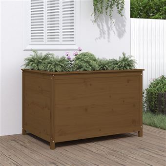 Canteiro elevado Jardim vidaXL | 119,5x82,5x78 | pinho maciço castanho-mel - 1