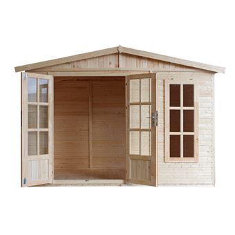 Galpão de Madeira com Telhas Betuminosas TIMBELA M334FB+H334FBBLACK | 6 m2 | W332xD222xH232cm - 1