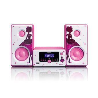 Aparelhagem de Som Lenco MC-020 | Rosa, Branco - 1