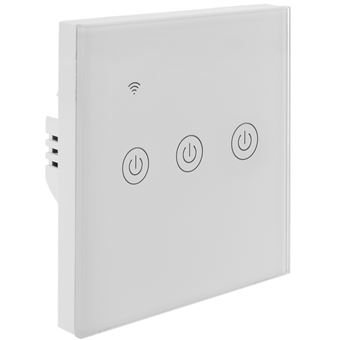 Interruptor Inteligente de Toque Triplo BeMatik | Compatível com a Página Inicial Do Google, Alexa e IFTTT - Branco - 1