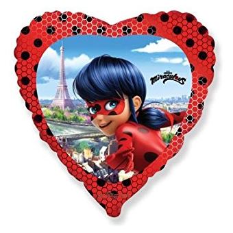 Balão Coração de Decoração para Festa Foil Flexmetal Miraculous - As Aventuras de Ladybug | 18''/45 cm - 1