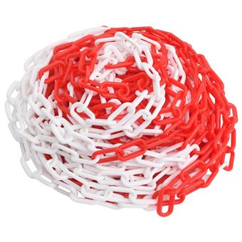 Corrente de Sinalização Plástico vidaXL | 30 m Ø4 mm | Vermelho e Branco - 1
