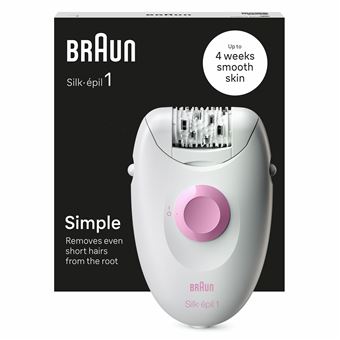 Depiladora de Arranque Braun Silk-épil 1 1-000 | Rosa, Branco - 1