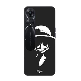 Capa Maniacase para Oppo A78 5G | Monkey D. Luffy preto e branco - 1