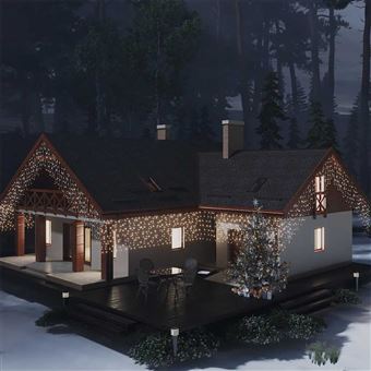 cortina Luzes Pingente Gelo vidaXL | 10m | 400 LED | 8 Funções | Branco quente - 1