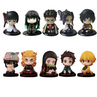 Pack 10 x Figuras Antiimpacto Demon Slayer | Tanjiro Nezuko Inosuke Zenitsu | 4-5 cm - 1
