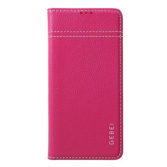 Capa Magunivers de couro genuíno litchi com suporte para cartão rosa para Samsung Galaxy S10