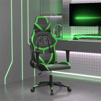 Cadeira de gaming vidaXL | couro artificial preto e verde - 1