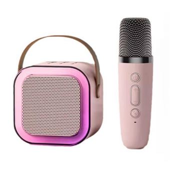 Mini máquina de karaoke CO-Phénix com 1 microfone sem fios | Bluetooth, AUX, USB/TF | Rosa - 1