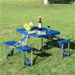 Conjunto de Mesa de Campismo Outsunny com 4 Cadeiras | Dobrável | Alumínio | 84,5x64,5x66 cm