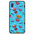 Capa Hapdey para Samsung Galaxy A40 2019 Design Rótulos Pop Art em Silicone Flexível e TPU Preto