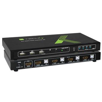 Chaveador Kvm Techly 4x1 USB HDMI KVM Switch 4Kx2K  IDATA KVM-HDMI4U | Preto - 1