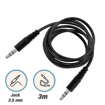 Cabo Jack de Áudio LinQ | 3,5 mm | Auxiliar | Som Estéreo | 3 m | Preto - 1