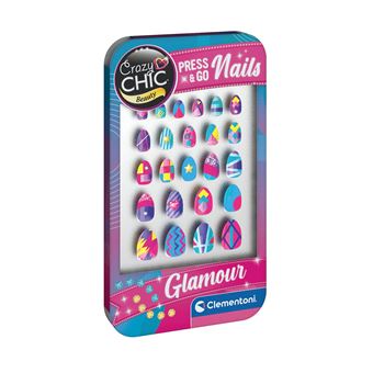 Kit de Unhas Adesivas Clementoni Crazy Chic Press & Go Nails Glamour - 1