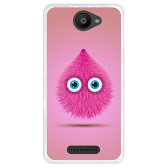 Capa Hapdey para Bq Aquaris U - U Lite Design Monstro Peludo Cor-de-Rosa em Silicone Flexível e TPU - 1
