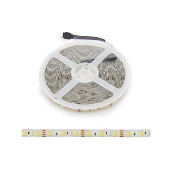 Fita de LEDs 12VDC SMD5050 60LEDs 72W Quente/Frio IP65 5M - 1