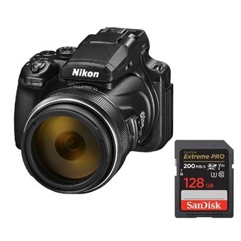 Máquina Fotográfica Digital Nikon COOLPIX P1100 Preto + SanDisk Extreme PRO de 128GB - 1