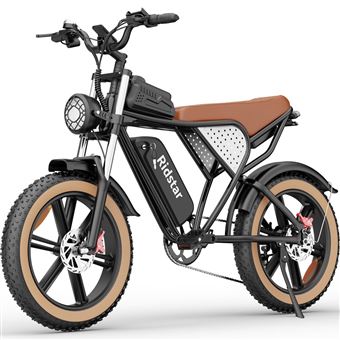 Bicicleta Elétrica Ridstar Q20 IT | 750W | 48V20AH | Freios Hidráulicos | Pneus de 20&quot; | Preto/Castanho - 1