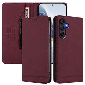Capa FOXDOCK Tipo Carteira Flip para Samsung Galaxy A17 com Bloqueio RFID | Fecho Magnético | Pele PU  | Vermelho - 1