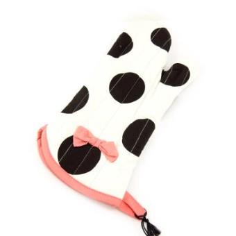 Luva de Cozinha Hôtesse atacado branco ervilhas negras - 1