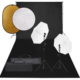 Kit Estúdio Fotográfico vidaXL com Conjunto de Iluminação/Fundo/Refletor - 1