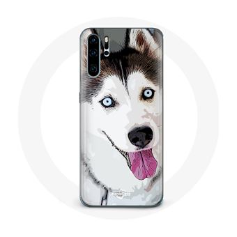 Capa Maniacase para Huawei P30 Pro Husky Siberiano Branco Olhos Azuis - 1