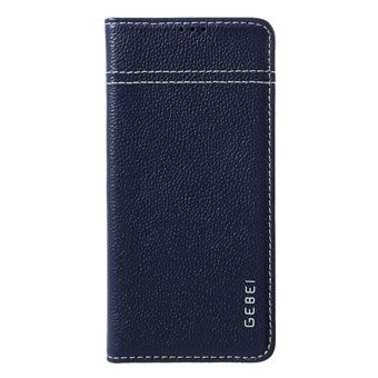 Capa Magunivers de couro genuíno litchi com suporte para cartão azul escuro para Samsung Galaxy S10