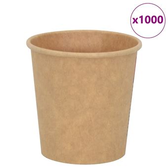 Copos de café de papel vidaXL | 1000 Peças | 4oz | 100ml | castanho - 1