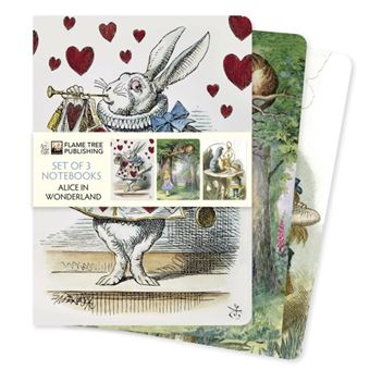 Alice In Wonderland Set Of 3 Standard Notebooks By Flame Tree Publishing - 1