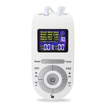 Eletroestimulador Muscular Portátil EMS DAM MHD-12DCK1 | 12 Modos | 2 Canais Duplos | Tamanho Compacto | alimentado por bateria | Branco - 1