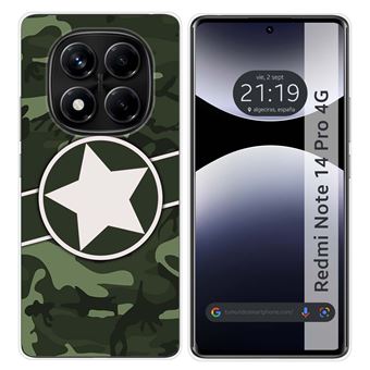 Capa TUMUNDOSMARTPHONE de silicone para Xiaomi Redmi Note 14 Pro 4G Camuflagem Design 01 Desenhos - 1