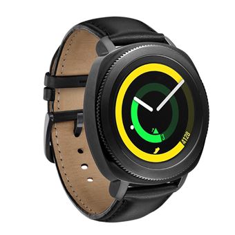 Pulseira de Couro Genuíno Magunivers | 20mm | Preto | para Samsung Gear Sport (S4) - 1