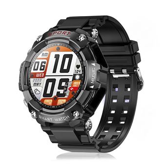 Smartwatch DAM T96 com fones de ouvido TWS integrados | Reprodução de música | Funções esportivas e saúde | 5,3x1,6x5,3cm - Preto - 1