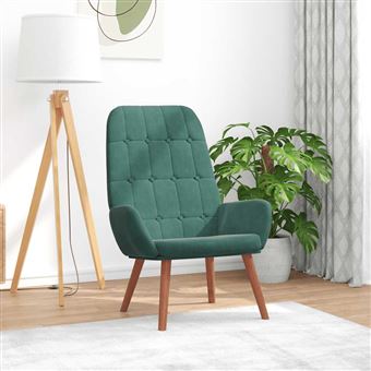 Cadeira de descanso vidaXL | veludo verde-escuro - 1