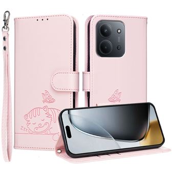 Capa FOXDOCK para Xiaomi POCO C85 | Flip | Bloqueio RFID | Fecho Magnético | Pele Sintética | Alça de Pulso Amovível | Rosa - 1