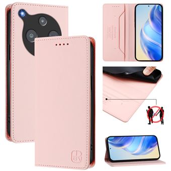 Capa Flip FOXDOCK para ZTE Nubia P9 Pro 5G | RFID | Bloqueio Magnético | Couro PU | 2 Compartimentos para Cartões | Rosa - 1