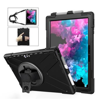Capa TPU Magunivers x-forma de caixa combinada   com suporte  giratório de 360 graus e correia preto para Microsoft Surface Pro 6 5 4 - 1