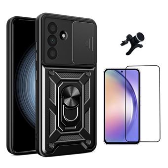 Kit Vidro + Capa Magnetic Slide Window + Suporte Reforçado Phonecare para Samsung Galaxy A56 | Preto - 1