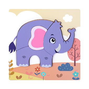 Puzzle Zhishangs Infantis 3D Elefante #KM161 | 4 Peças - 1