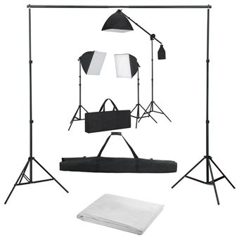 Kit de Estúdio Fotográfico vidaXL com softbox de iluminação e fundo - 1