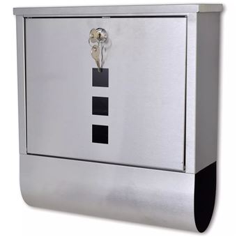 Caixa de Correio vidaXL de aço inoxidável 31 x 10.5 x 33.5 cm - 1